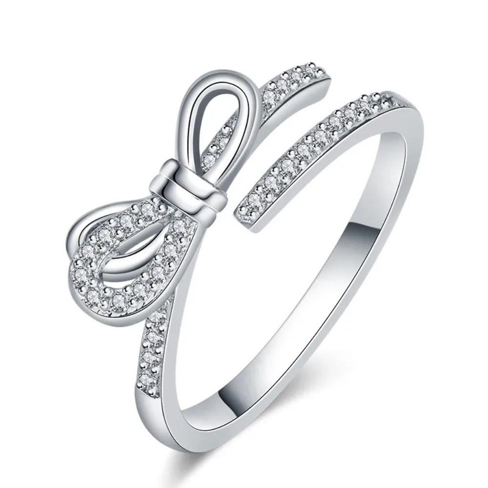 *XYLIA* Silver x Rhinestone Bow Fashion Ring